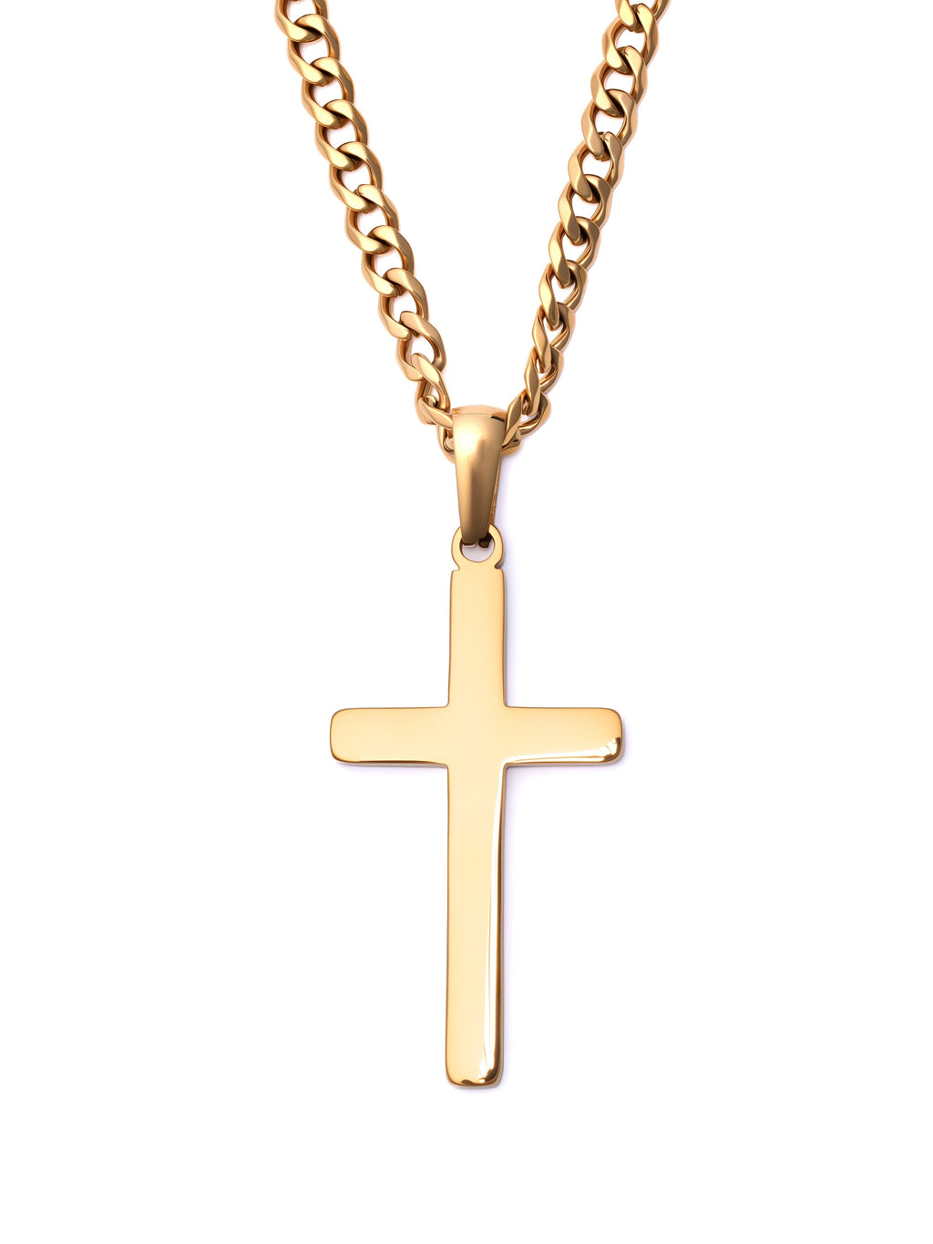 Minimal Cross Necklace (Gold)