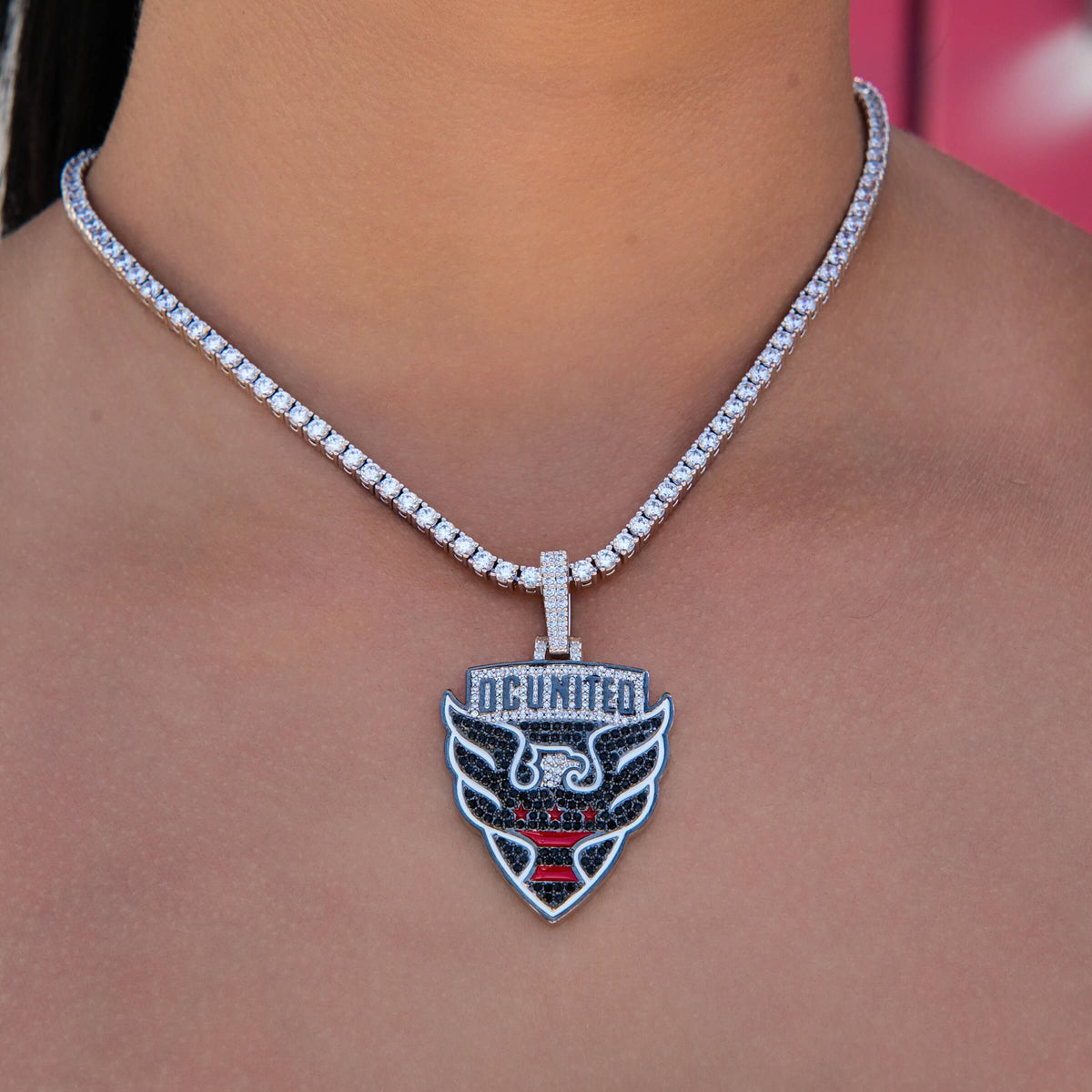 D.C. United Official MLS Logo Pendant in White Gold