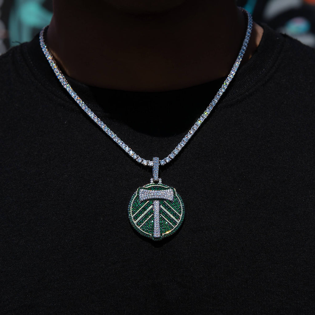 Portland Timbers Official MLS Logo Pendant in White Gold