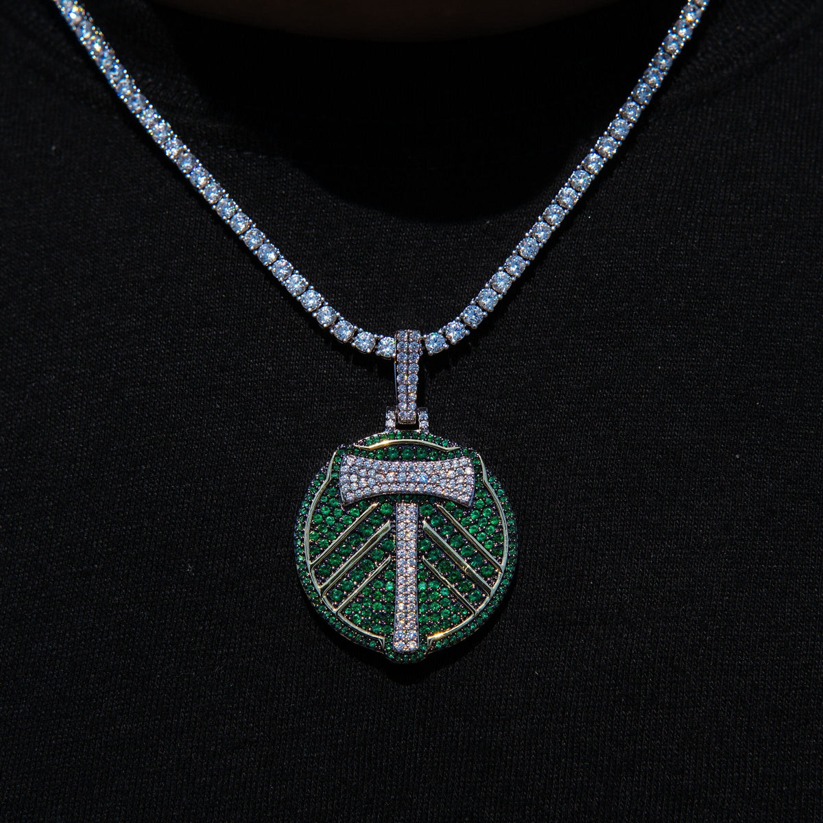 Portland Timbers Official MLS Logo Pendant in White Gold