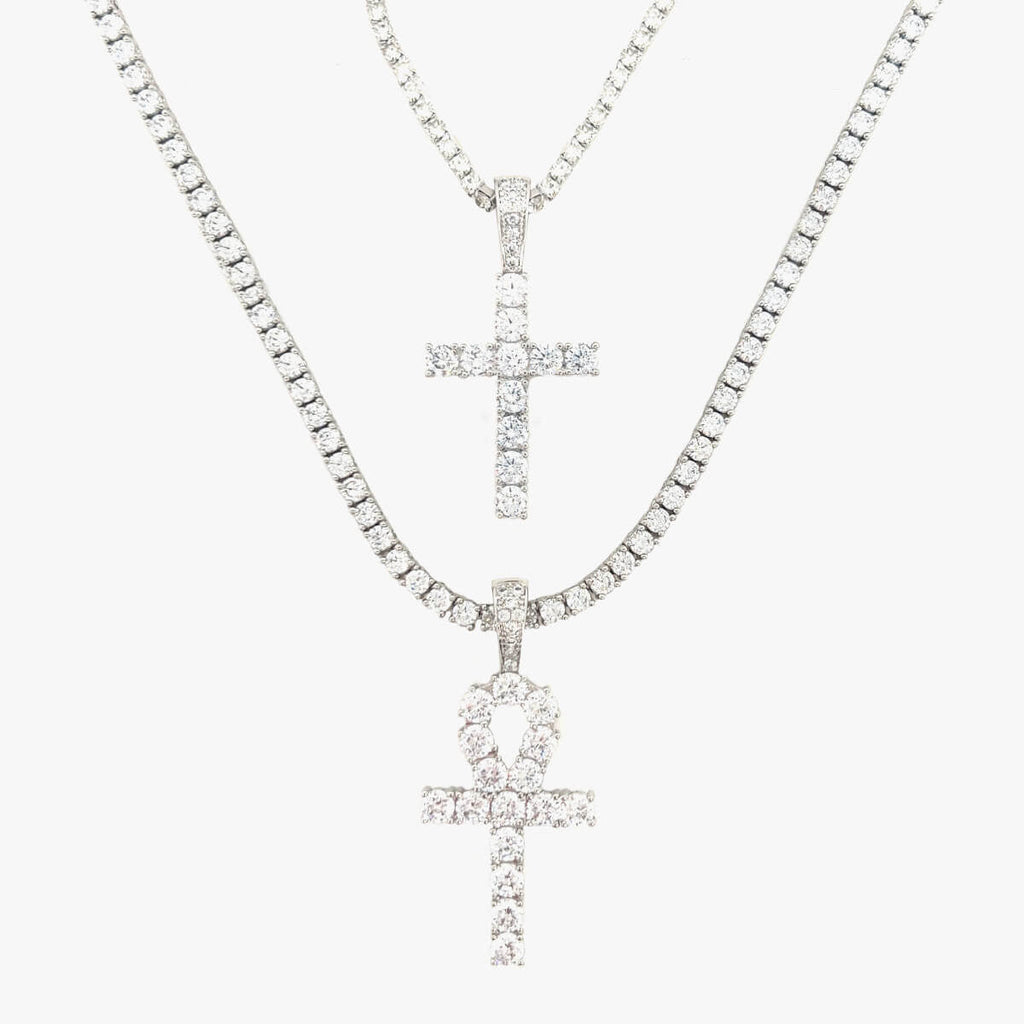 Cross Set in White Gold
