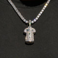 Green Bay Packers Micah Parsons Official NFL White Jersey #1 Pendant in White Gold