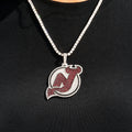 New Jersey Devils Official NHL Logo Pendant in White Gold