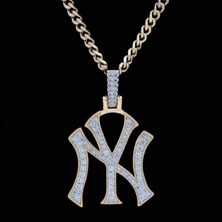 New York Yankees Official MLB Logo Pendant in Yellow Gold