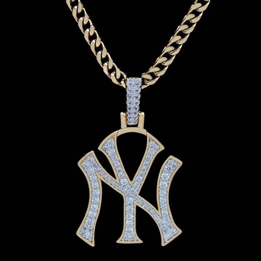 New York Yankees Official MLB Logo Pendant in Yellow Gold