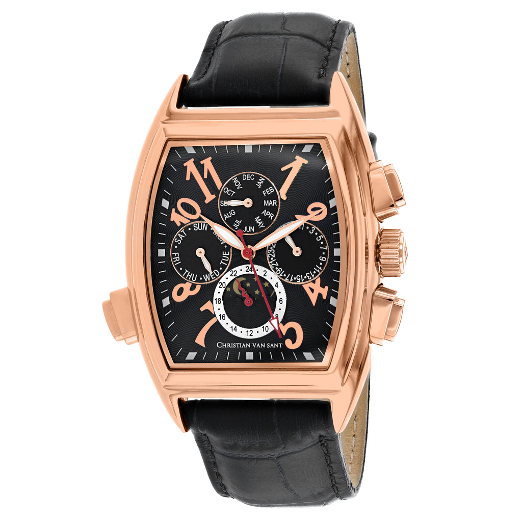 Christian Van Sant Men's Grandeur Black Dial Watch