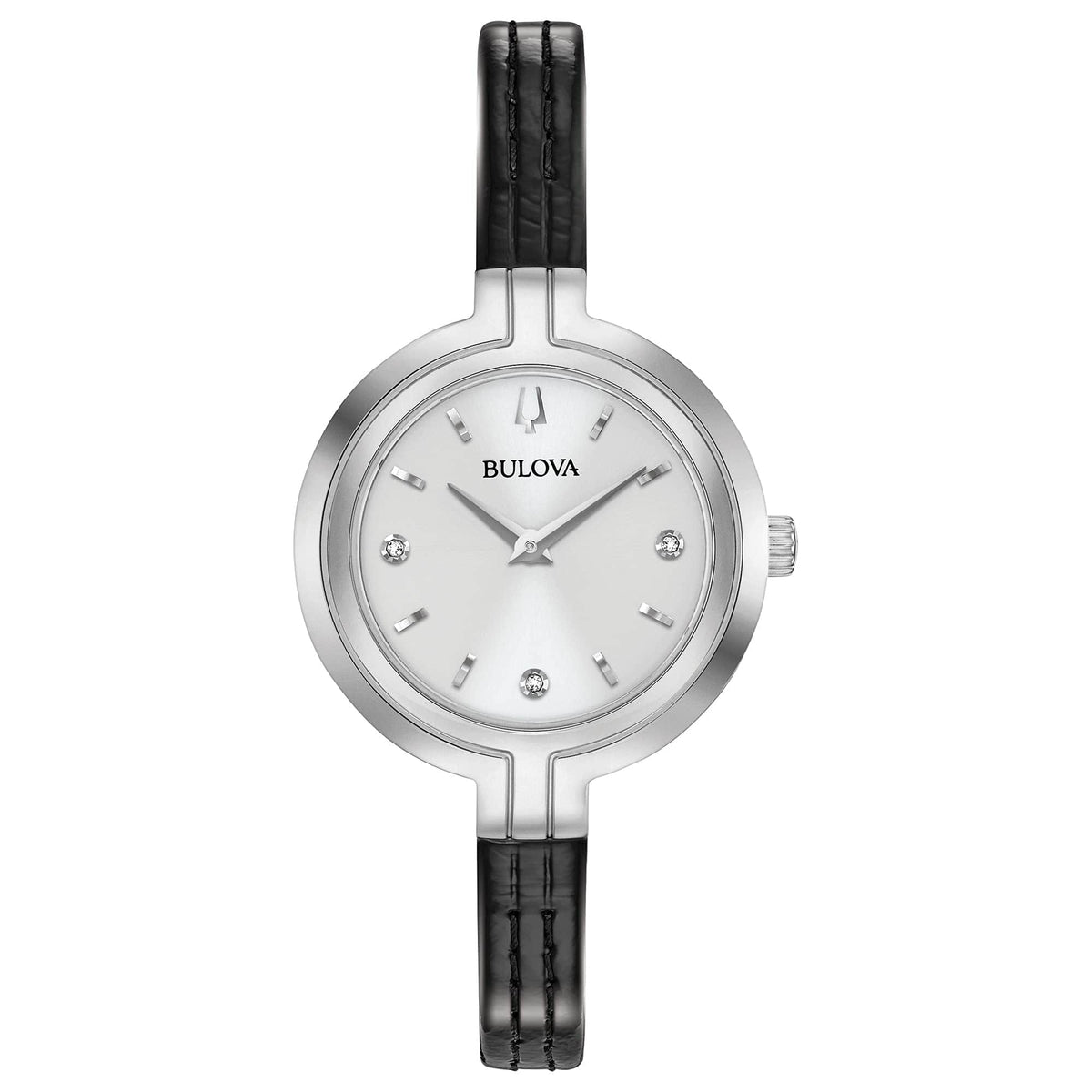 Bulova Rhapsody Diamond Leather Ladies Watch