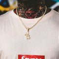 Official Iced 14 Pendant in Yellow Gold