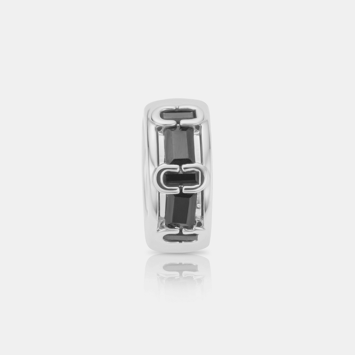 Onyx CD Hoop Earring (Silver)