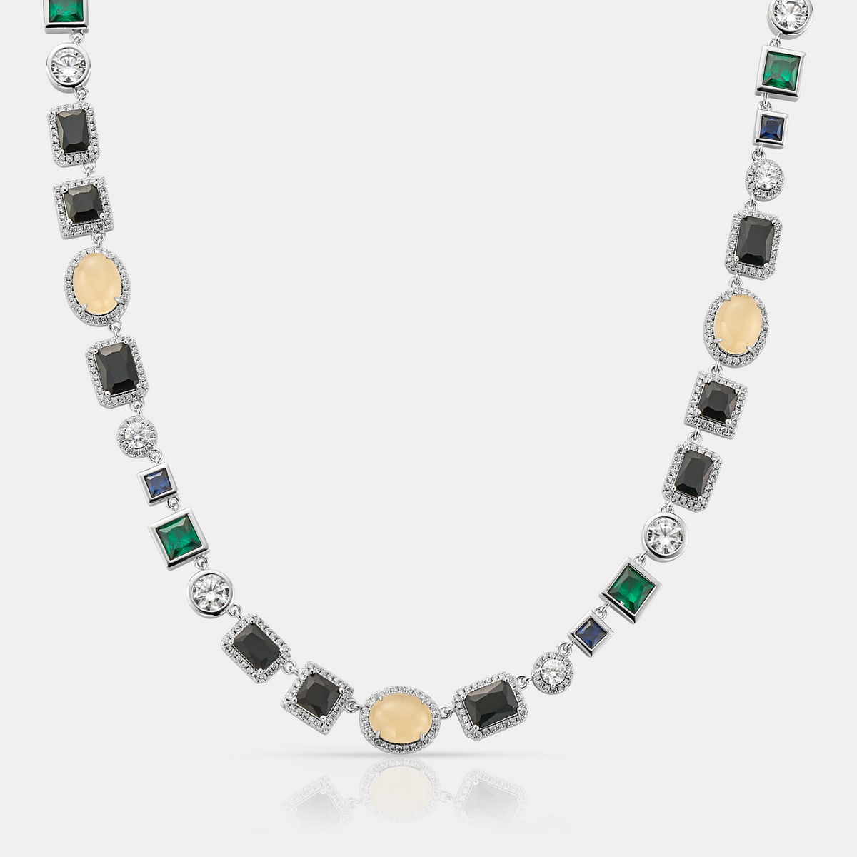 Onyx Gemstone Necklace (Silver)