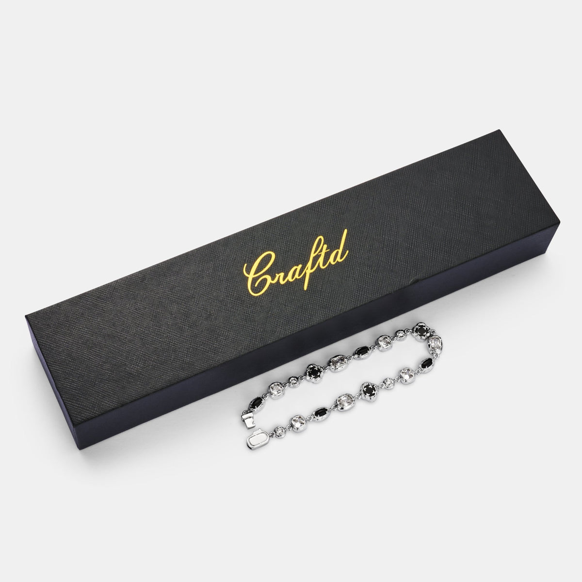 Melted Onyx Gemstone Bracelet (Silver)