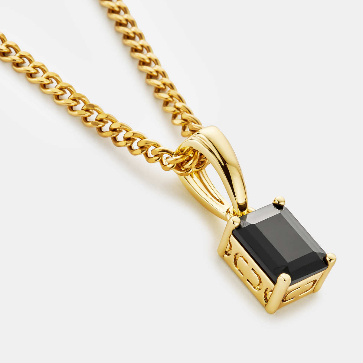 Onyx Stone Pendant (Gold)