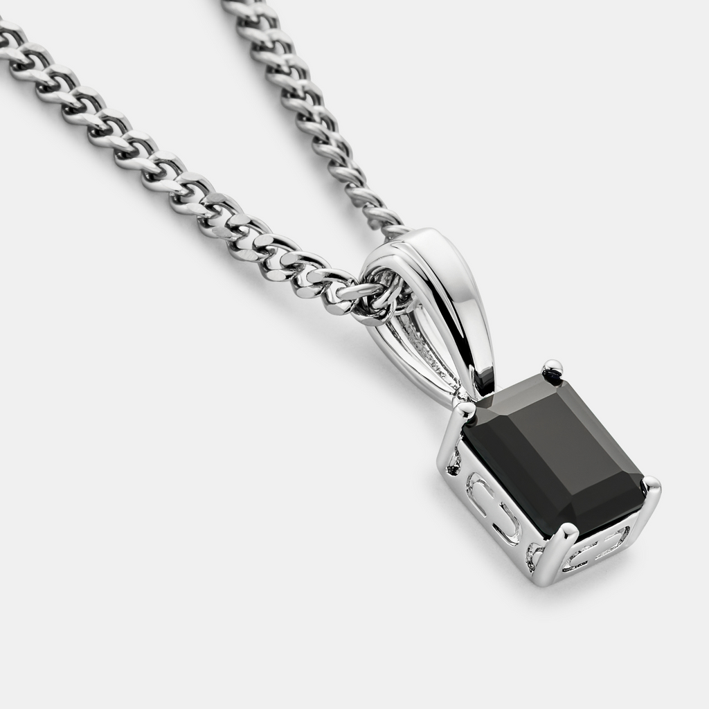 Onyx Stone Pendant (Silver)