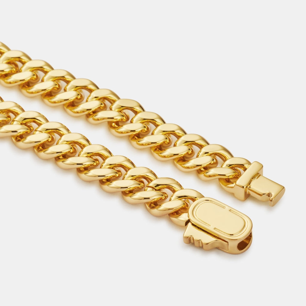 Onyx Cuban Bracelet (Gold) 6mm