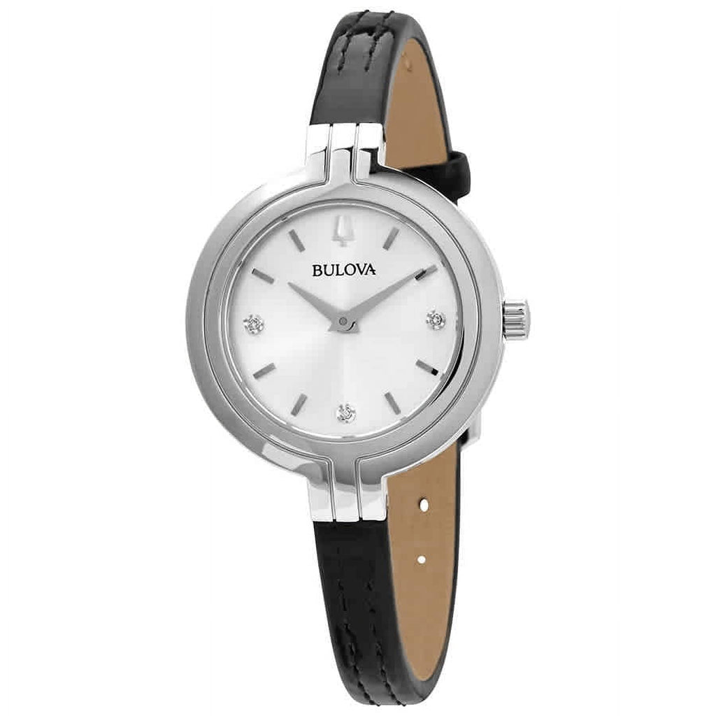 Bulova Rhapsody Diamond Leather Ladies Watch