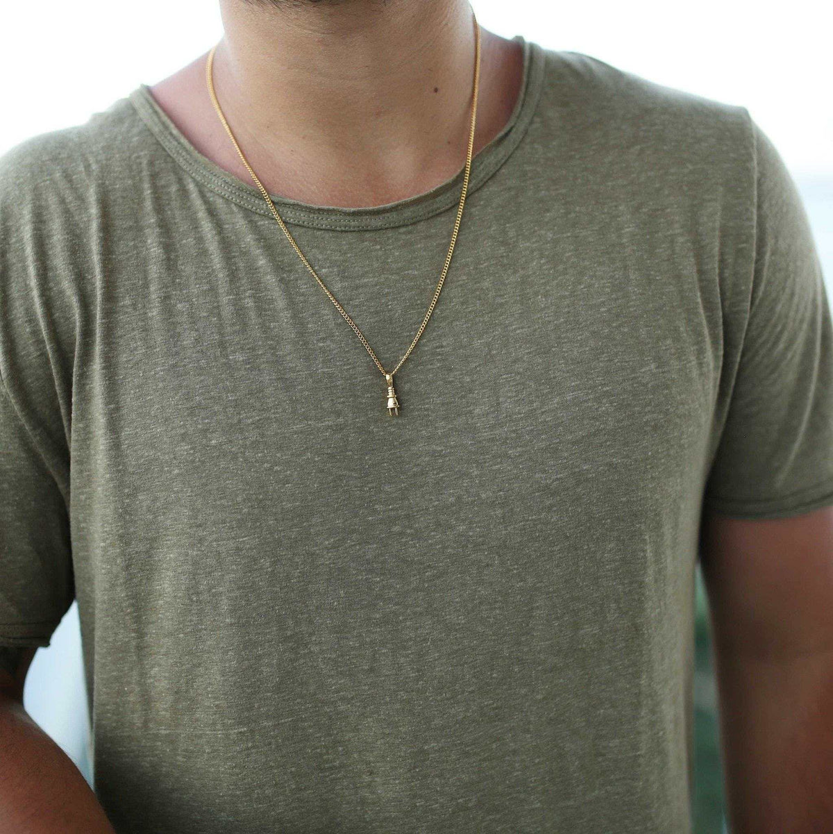 Micro Plug Pendant in Yellow Gold