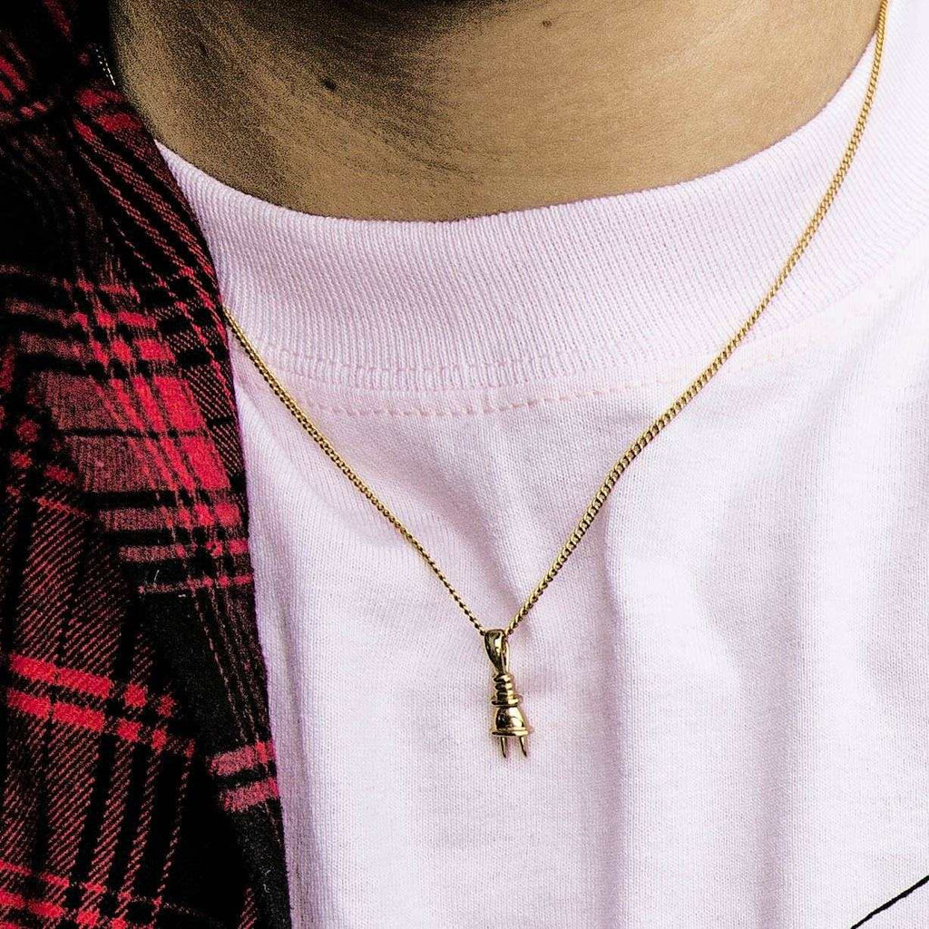 Micro Plug Pendant in Yellow Gold