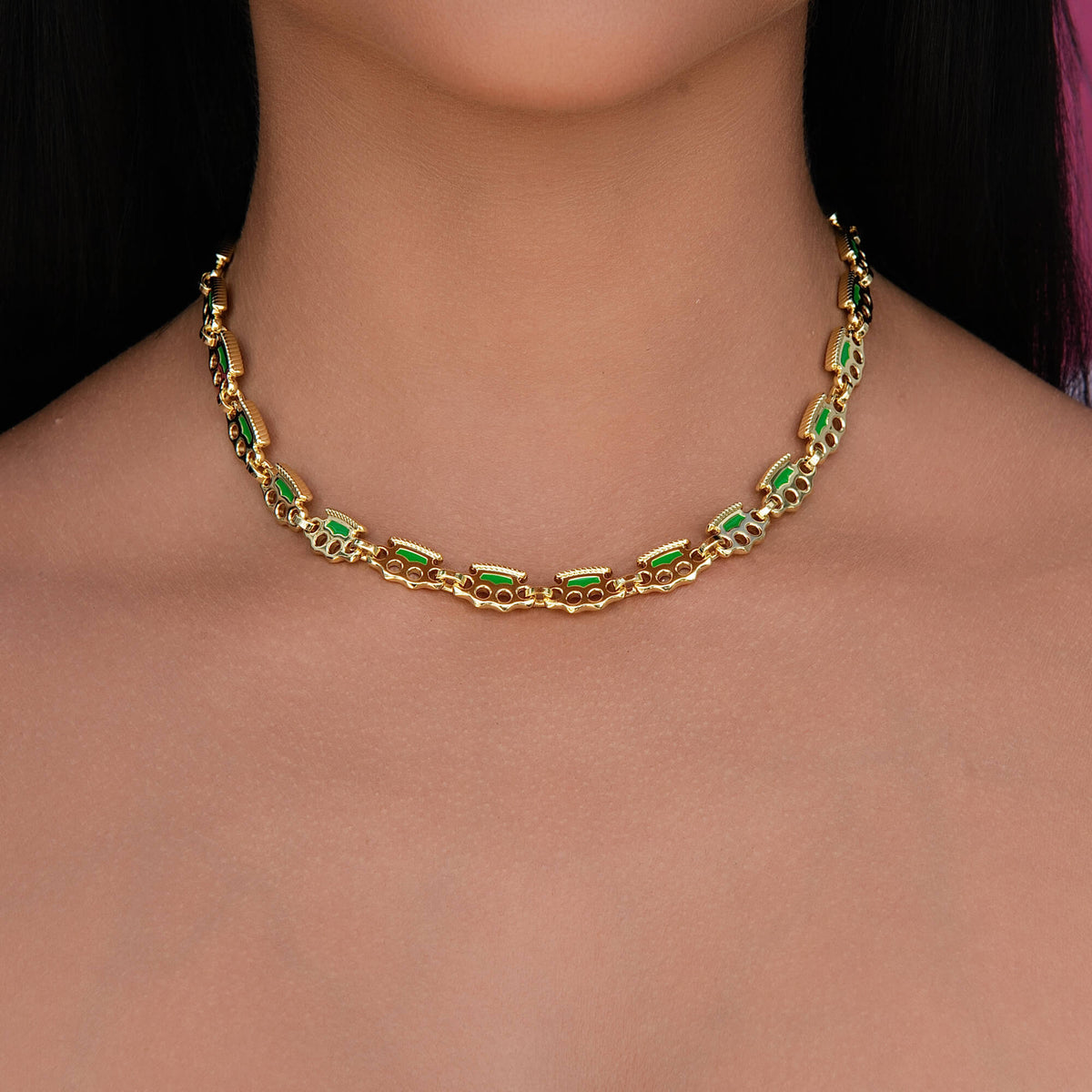 Poing Doré Micro Link Necklace in Yellow Gold