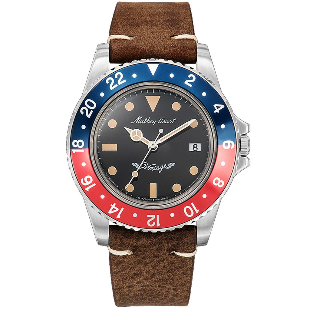 Mathey Tissot Men's Vintage Black Dial Watch