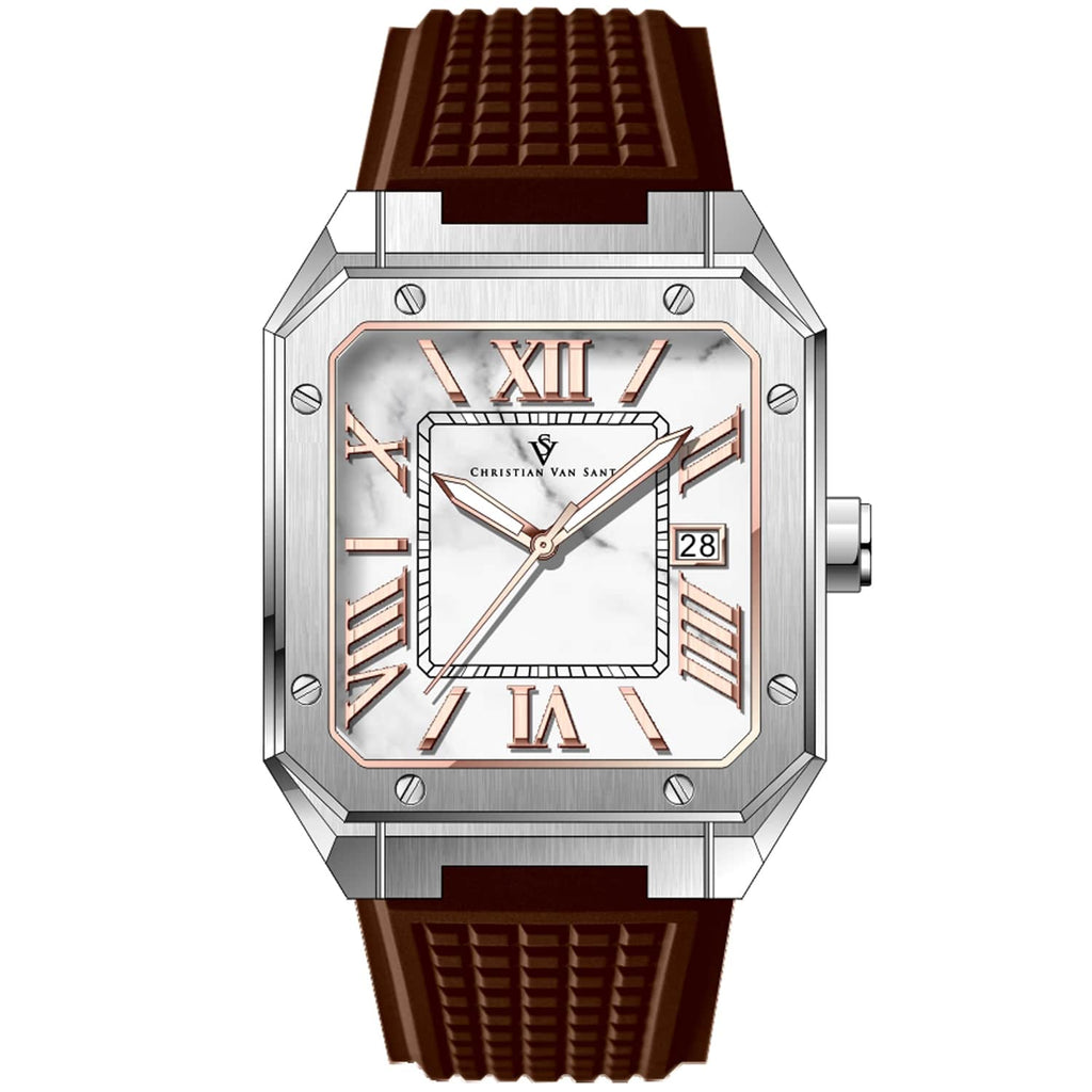 Christian Van Sant Men's Mosaic White Dial Watch