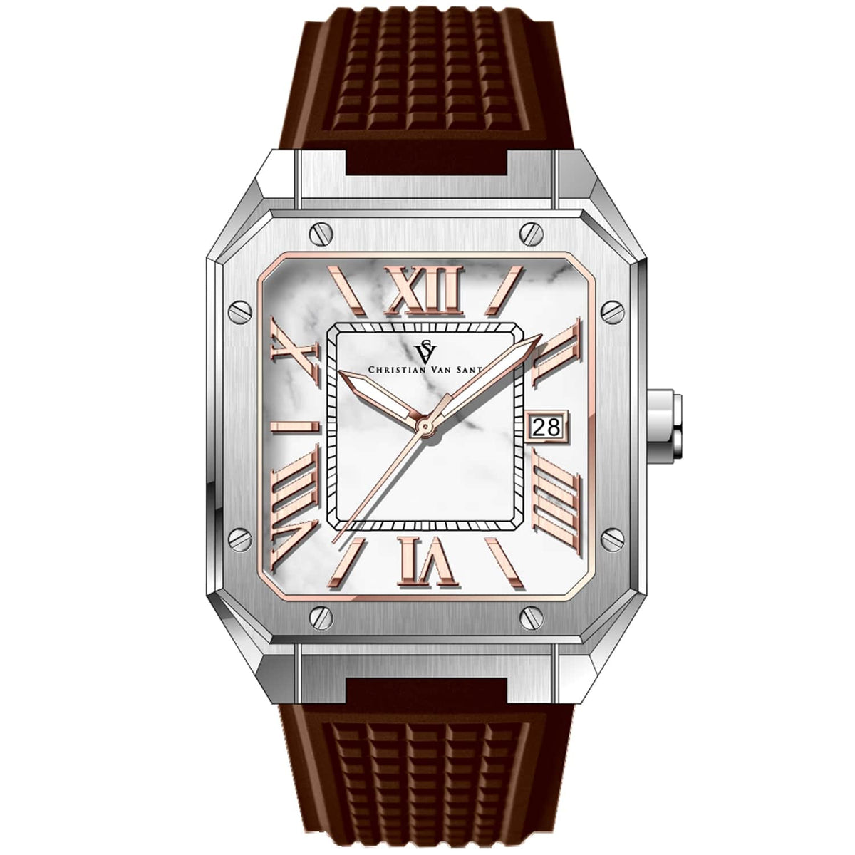 Christian Van Sant Men's Mosaic White Dial Watch
