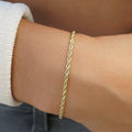 Rope Bracelet in Yellow Gold (Adjustable)- 2mm