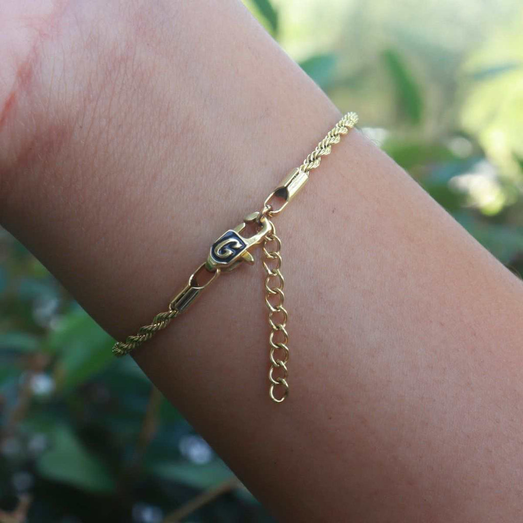 Rope Bracelet in Yellow Gold (Adjustable)- 2mm