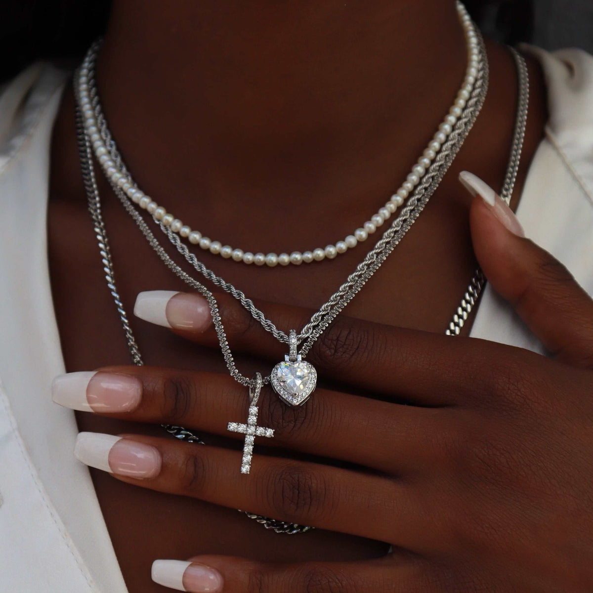GLD Rope Necklace in White Gold - 2mm