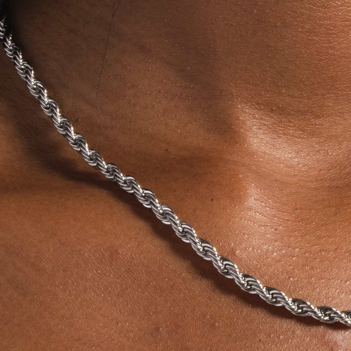 Solid White Gold Rope Chain (4mm)