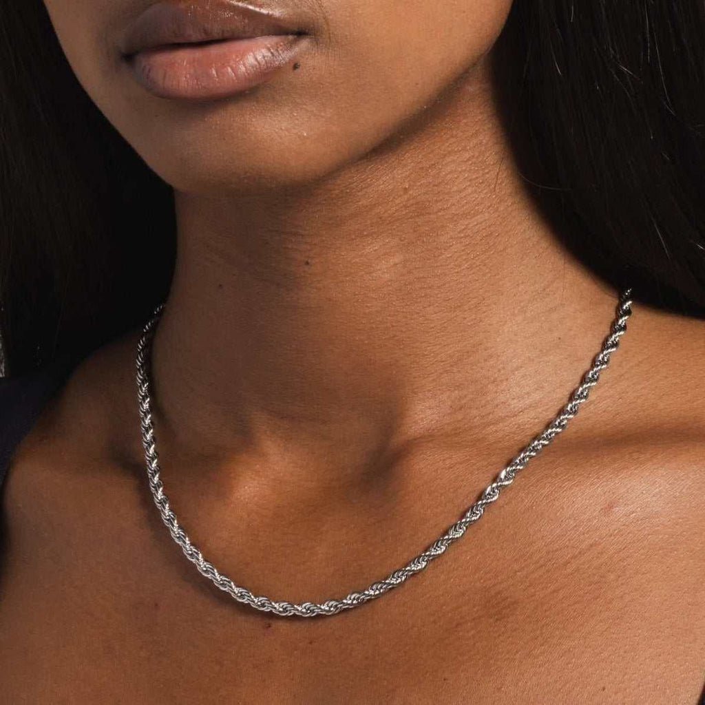 Solid White Gold Rope Chain (4mm)