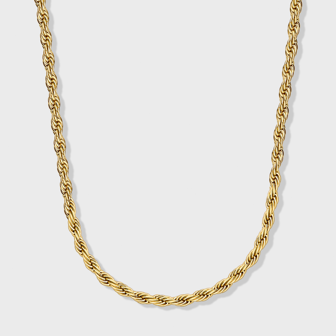 Women's Rope Chain (Gold) - 4mm
