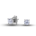 Round Cut Lab Grown Diamond Stud Earrings in Solid White Gold