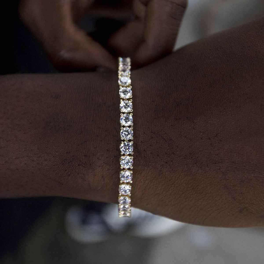 Diamond Tennis Chain + Bracelet Gift Bundle in Yellow Gold - 5mm