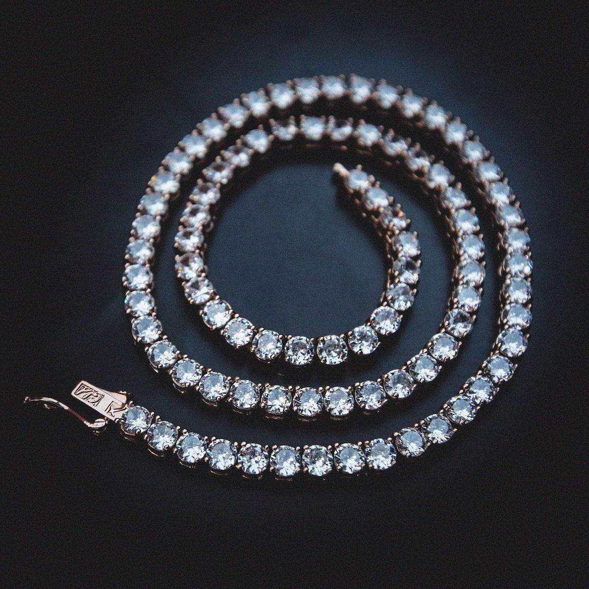 GLD Diamond Tennis Necklace in Rose Gold- 5mm