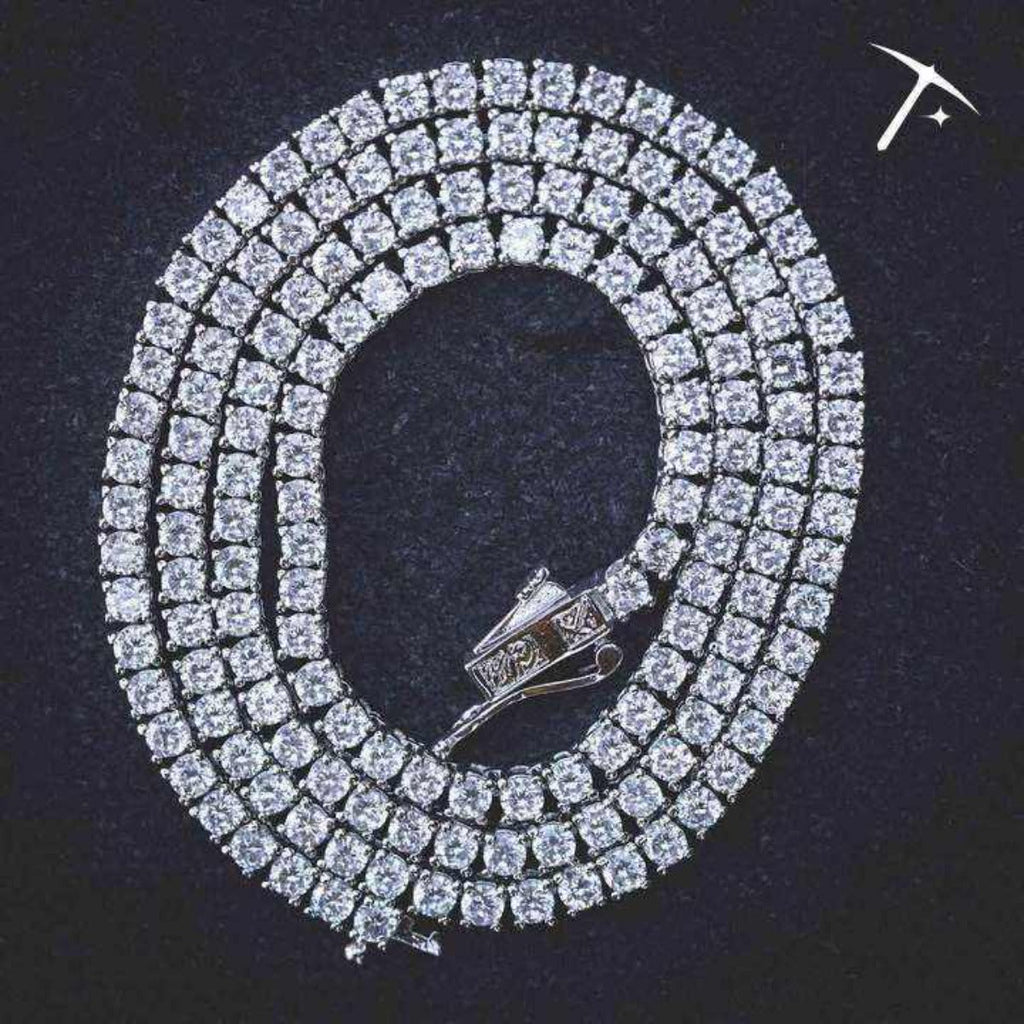 Diamond Tennis Necklace in White Gold- 3mm