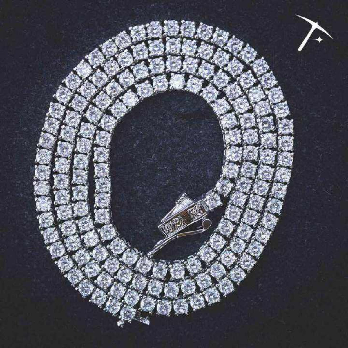 Diamond Tennis Necklace in White Gold- 3mm