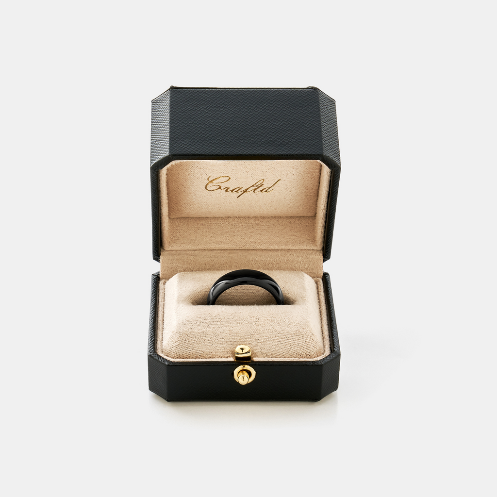 Rounded Ring (Black) 7mm | Sterling Silver