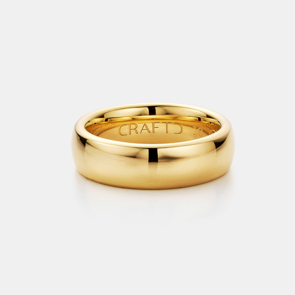 Rounded Ring (Gold) 7mm | 18ct Gold Tungsten