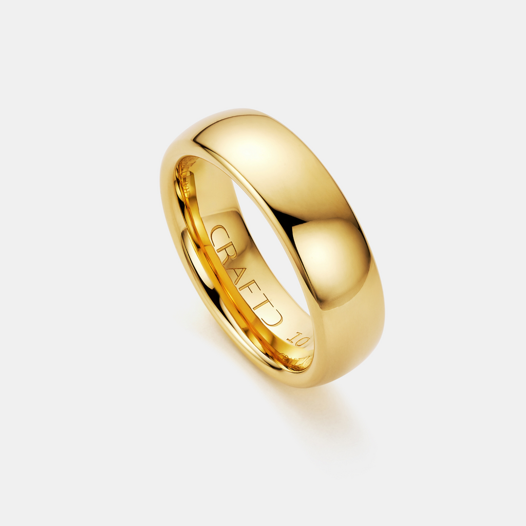 Rounded Ring (Gold) 7mm | 18ct Gold Tungsten