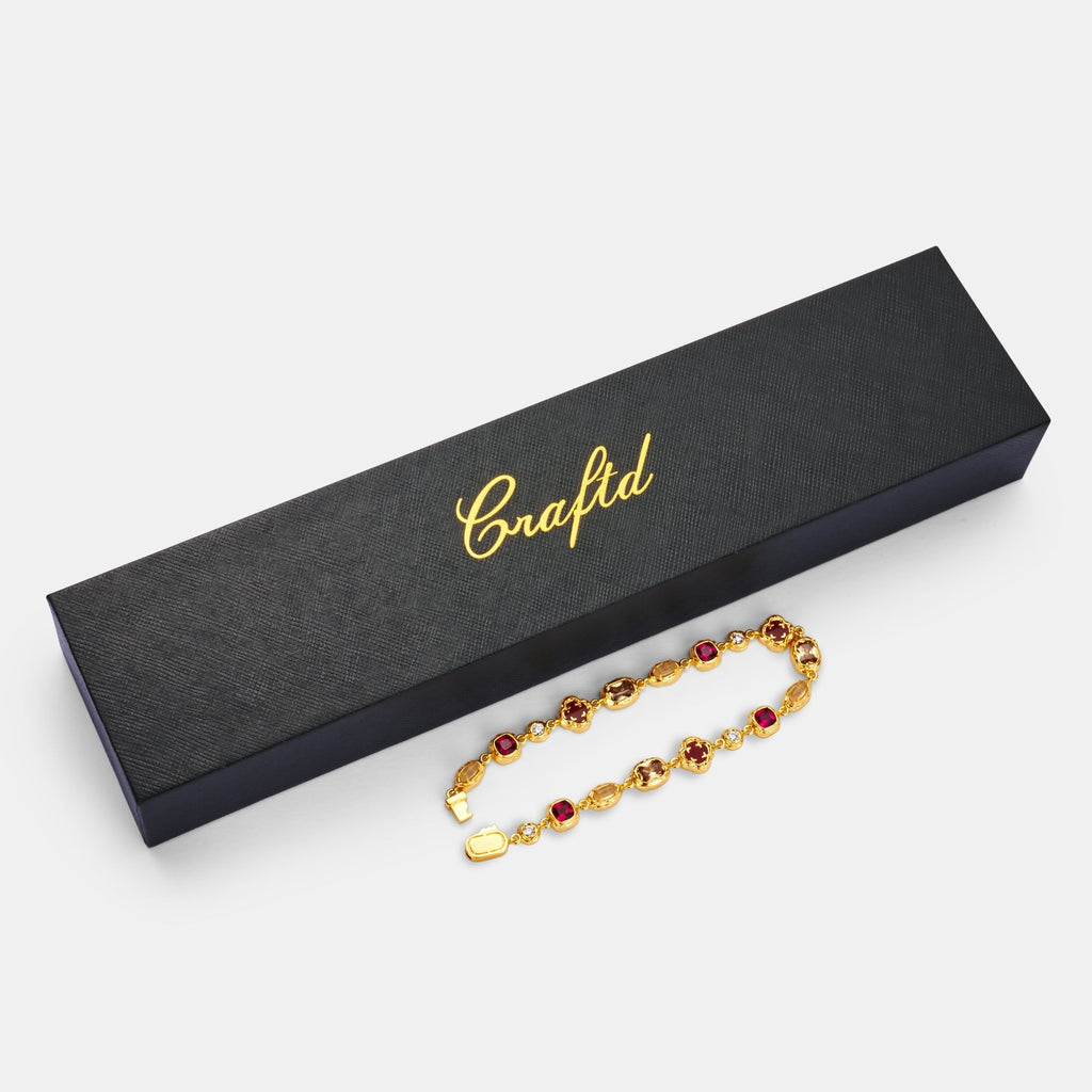 Melted Ruby Gemstone Bracelet (Gold)