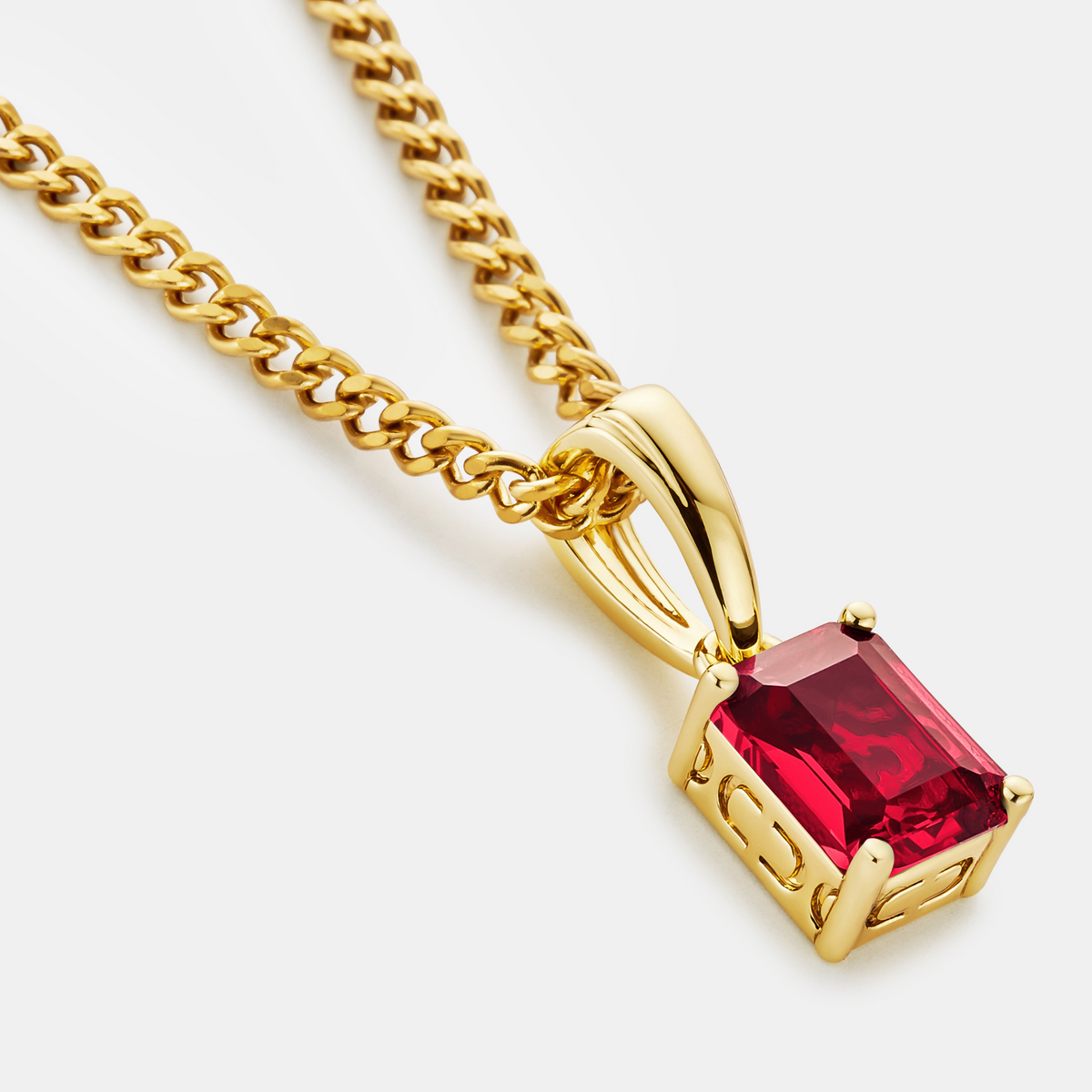Ruby Stone Pendant (Gold)