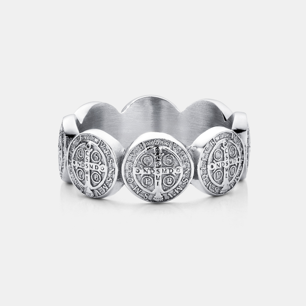 Saint Benedict Band Ring (Silver)