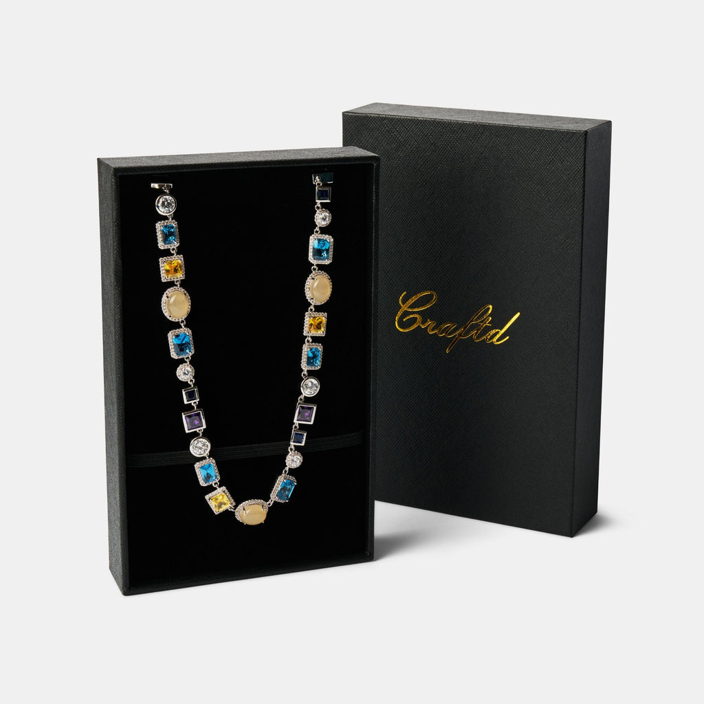 Sapphire Gemstone Necklace (Silver)