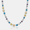 Sapphire Gemstone Necklace (Silver)