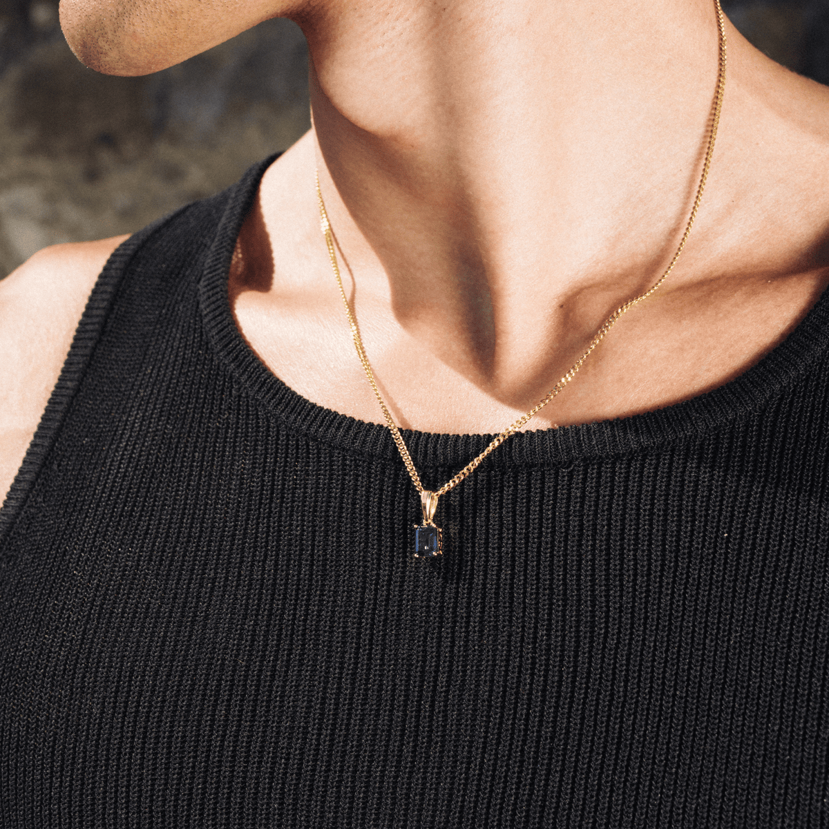 Sapphire Stone Pendant (Gold)