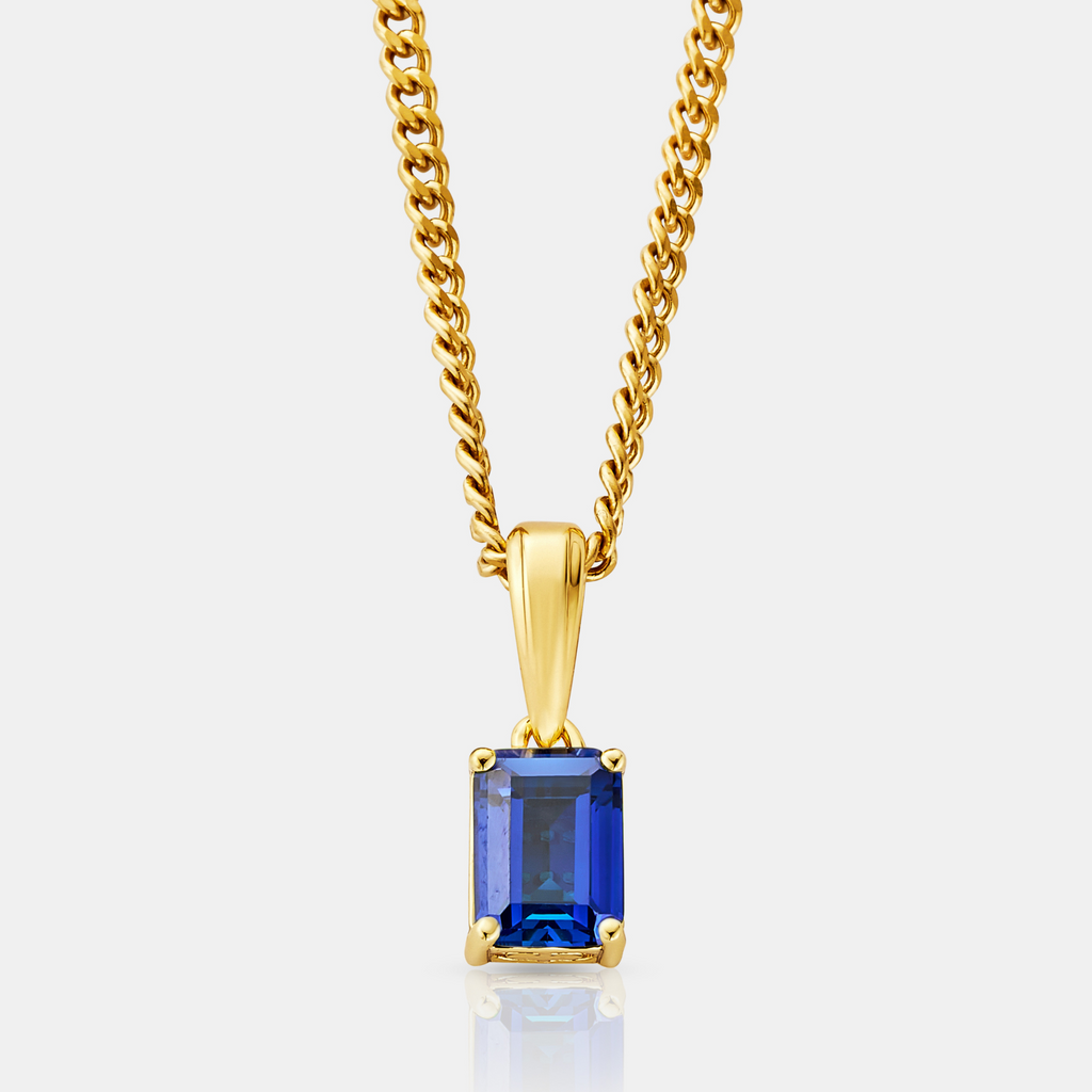 Sapphire Stone Pendant (Gold)