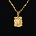 Iced Medieval Shepherd Pendant in Yellow Gold