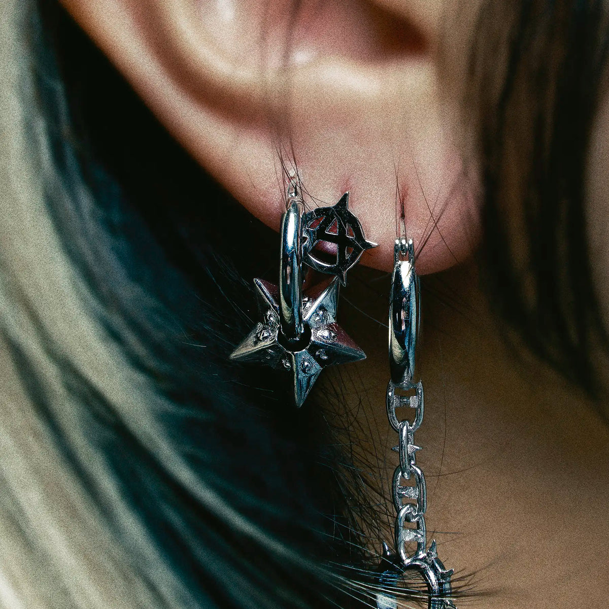 ASTROLOGY STAR HOOP EARRING