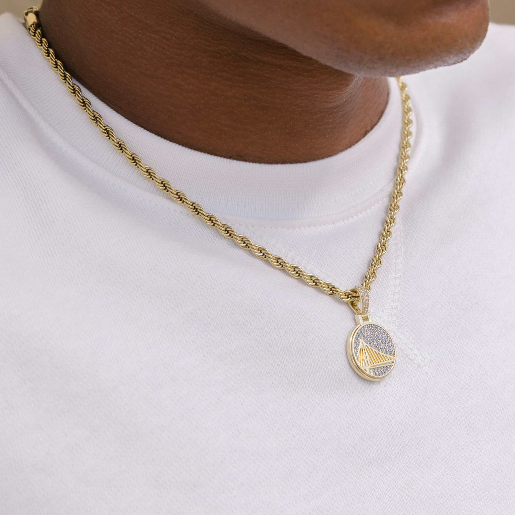 Solid Gold Golden State Warriors Micro Pendant