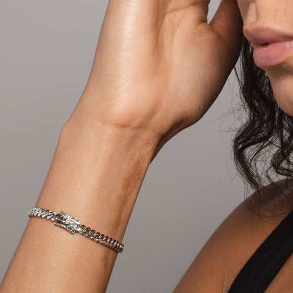 Solid White Gold Cuban Link Bracelet (5mm)